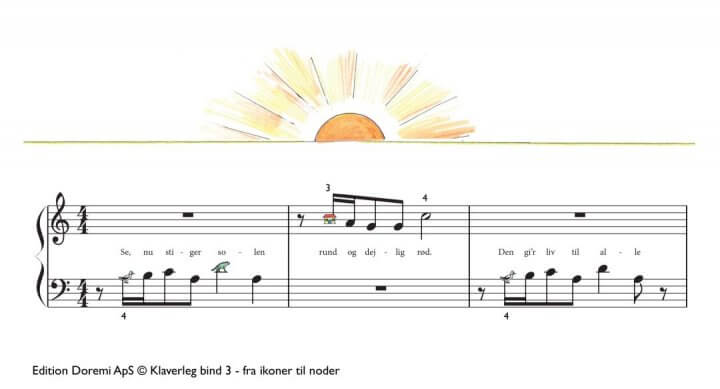 Se, stiger solen rund og dejlig rød - Klaverleg